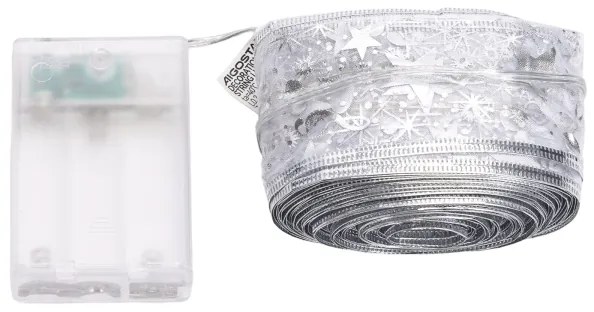 Aigostar - Catena luminosa LED per Natale 100xLED/3xAA 10m bianco caldo argento