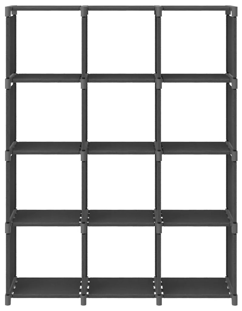 Mensola con 12 vani a cubo grigia 103x30x141 cm in tessuto