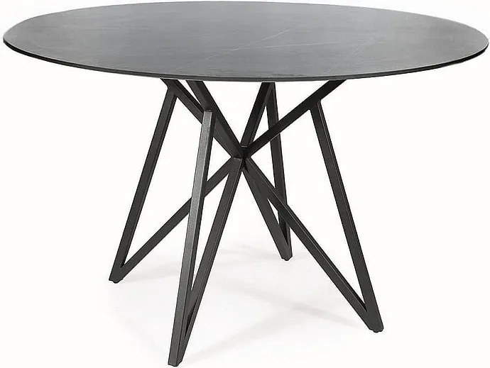 Tavolo rotondo Murano in grigio/nero opaco - ø120/h76 cm