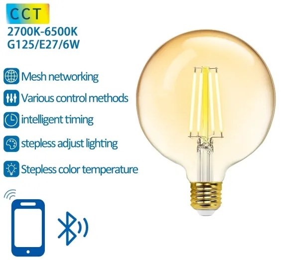 Lampadina LED FILAMENT G125 E27/6W/230V 2700-6500K - Aigostar