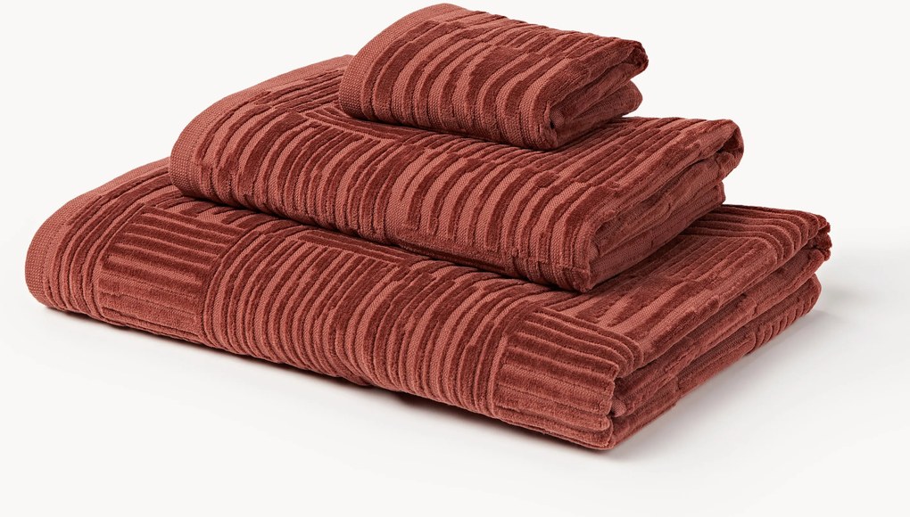 Set di asciugamani in velluto Petra, varie misure