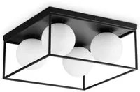 Plafoniera Contemporanea Lingotto Metallo Nero 4 Luci E14 28W Ip20