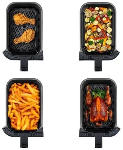 TESLA Electronics AirCook - Friggitrice ad aria digitale duale 9 l 2400W/230V