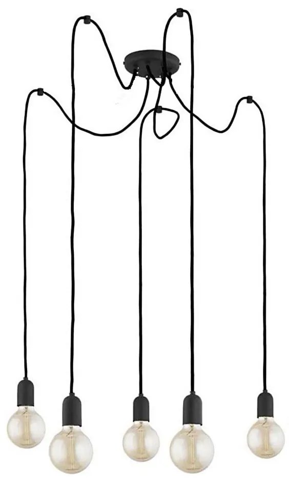 Lampadario a sospensione con filo QUALLE 5xE27/60W/230V ragno