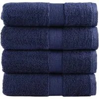 Asciugamani Ospiti 4 pz Blu Navy 30x50 cm 600gsm 100% Cotone 137255