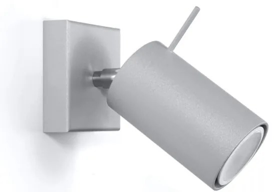 Applique in Acciaio Orientabile da Parete RING GU10 Grigia da interno