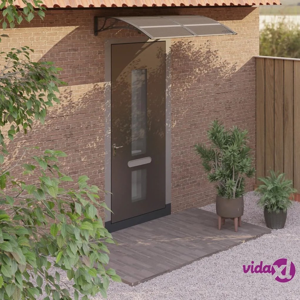 vidaXL Tettoia per Porta Nera 150x100 cm Policarbonato