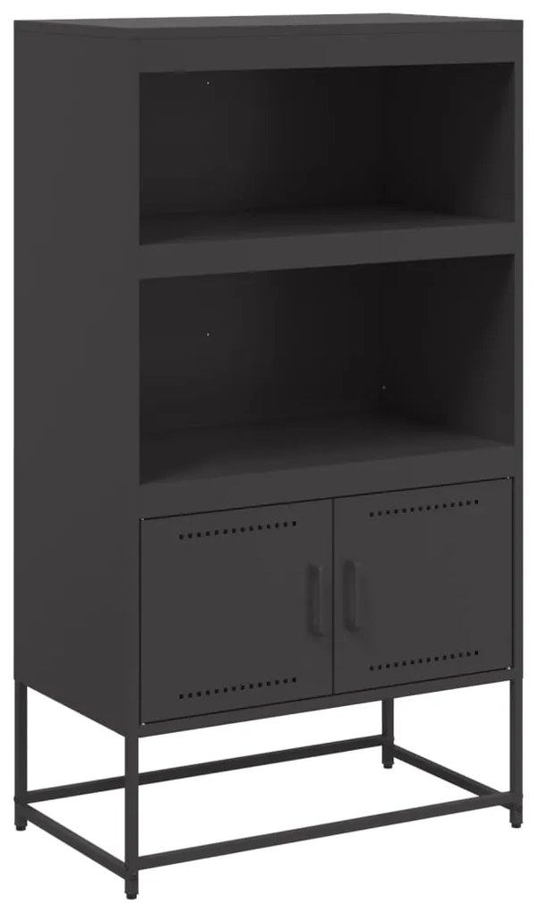 Credenza nera 68,5x38,5x123,5 cm in acciaio