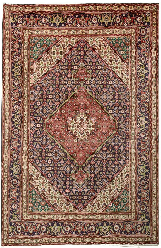 Tabriz Tappeto persiano 200x300 Blu (Iran) Annodato A Mano