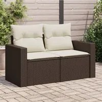 Divano da Giardino a 2 Posti con Cuscini in Polyrattan Marronecod mxl 111724