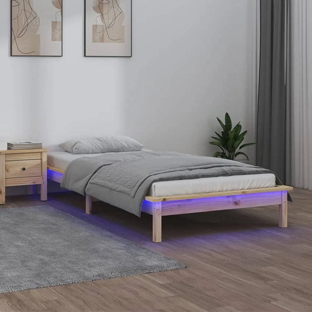 Giroletto Con Led 90x200 Cm İn Legno Massello /
