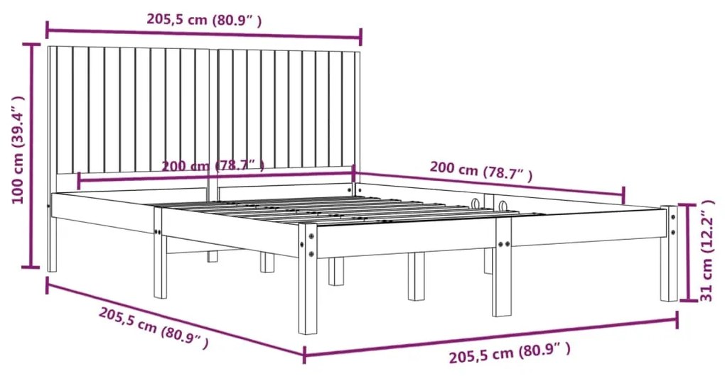 Giroletto Miele in Legno Massello di Pino 200x200 cm