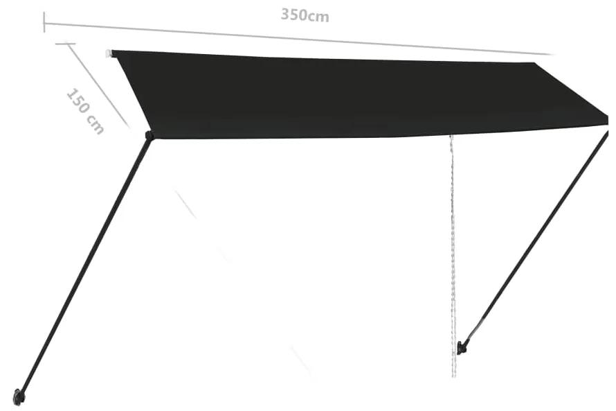 Tenda da Sole Retrattile con LED 350x150 cm Antracite