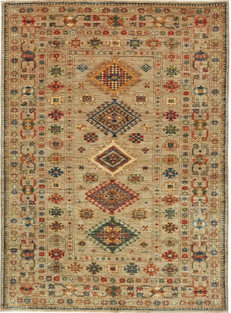 Kazak Tappeto orientale 150x200 Grigio (Pakistan) Annodato A Mano