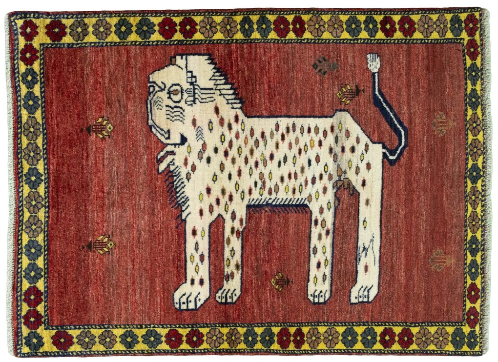 Gabbeh Tappeto persiano 100 x 140 Rosso (Iran) Annodato A Mano