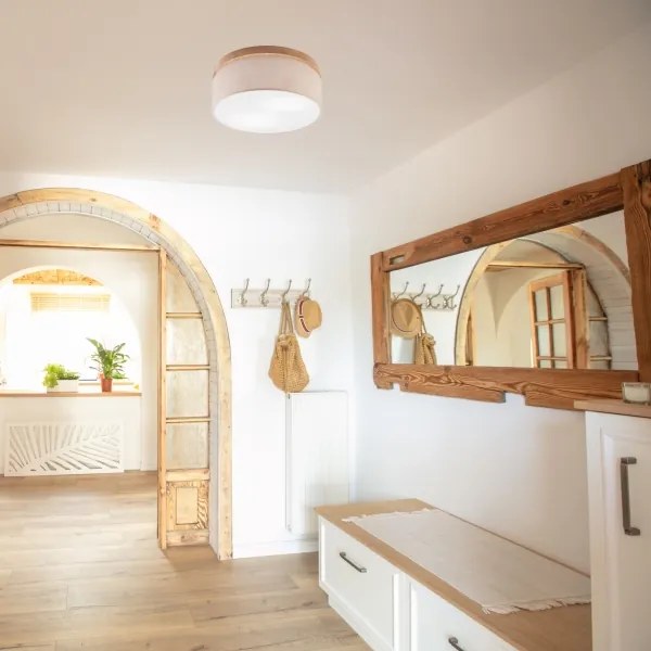 Brilagi - LED Plafoniera BELLADONNA 2xE27/15W/230V beige/quercia