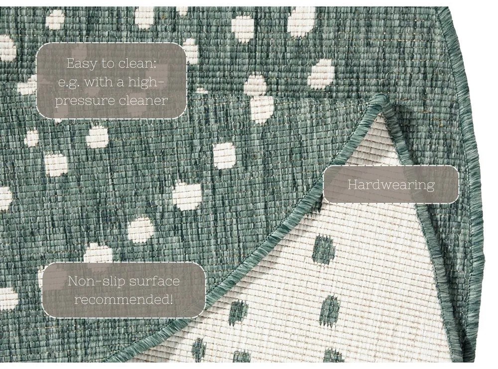 Tappeto bifacciale verde per esterni, Ø 140 cm Bali - NORTHRUGS