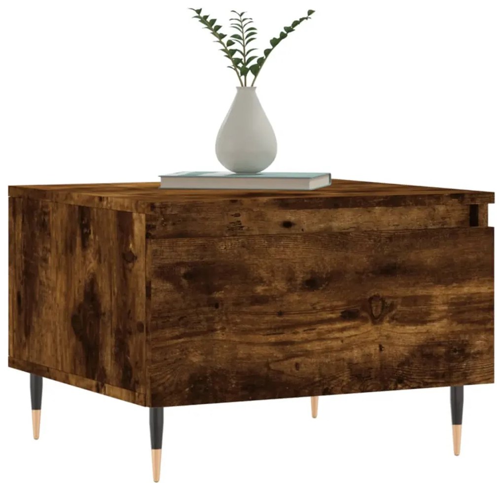 Tavolini salotto 2pz rovere fumo 50x46x35 cm legno multistrato