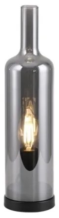 JUST LIGHT. 14006-25 - Lampada da tavolo BOTTLE 1xE14/25W/230V nero/vetro fumé