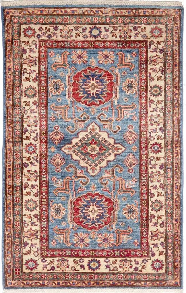 Kazak Tappeto orientale 100x150 Blu (Pakistan) Annodato A Mano