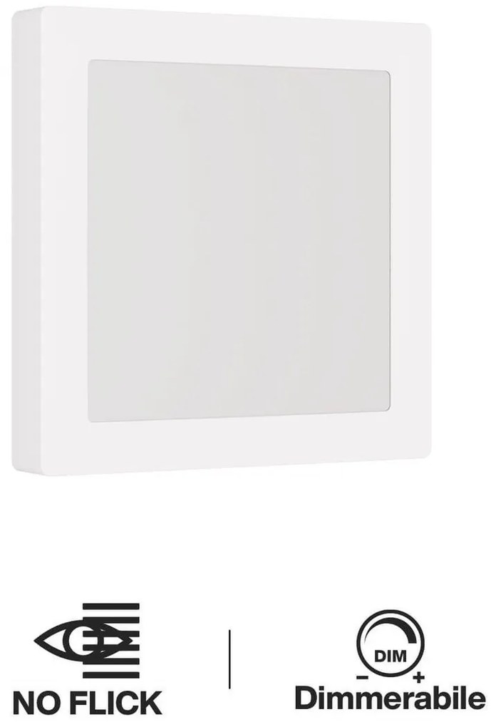 Plafoniera LED Quadrata 20W 2.000lm 225x225mm Osram LED Dimmerabile