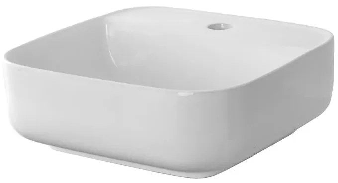 Lavandino da appoggio 39x39 cm in ceramica lucida con angoli tondi