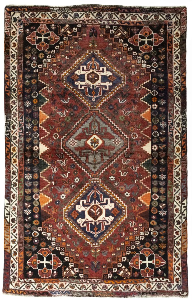 Shiraz Tappeto persiano 200 x 120 Rosso (Iran) Annodato A Mano