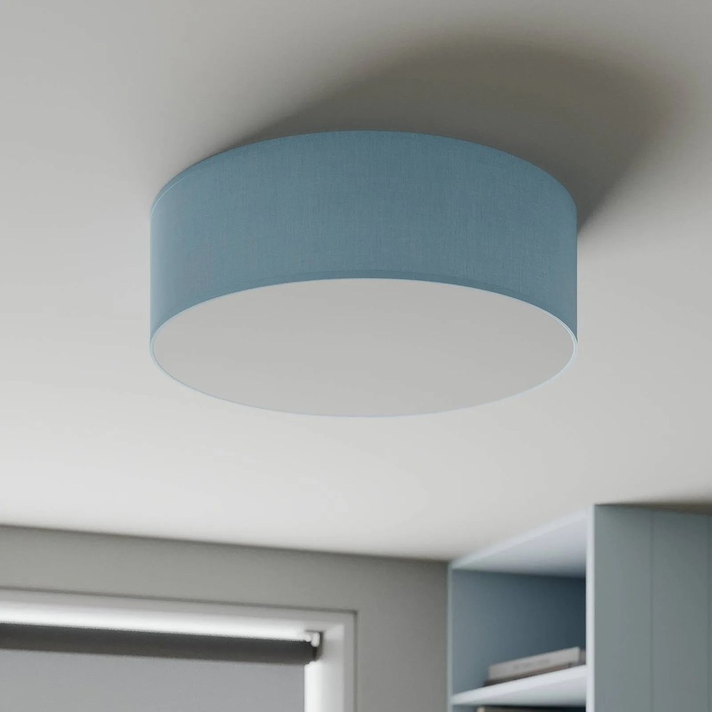 Plafoniera soffitto Rondo TK Lighting, dimmerabile, Blu, Camera da letto, Tessuto / Stoffa / Seta, Moderno, Plafoniera
