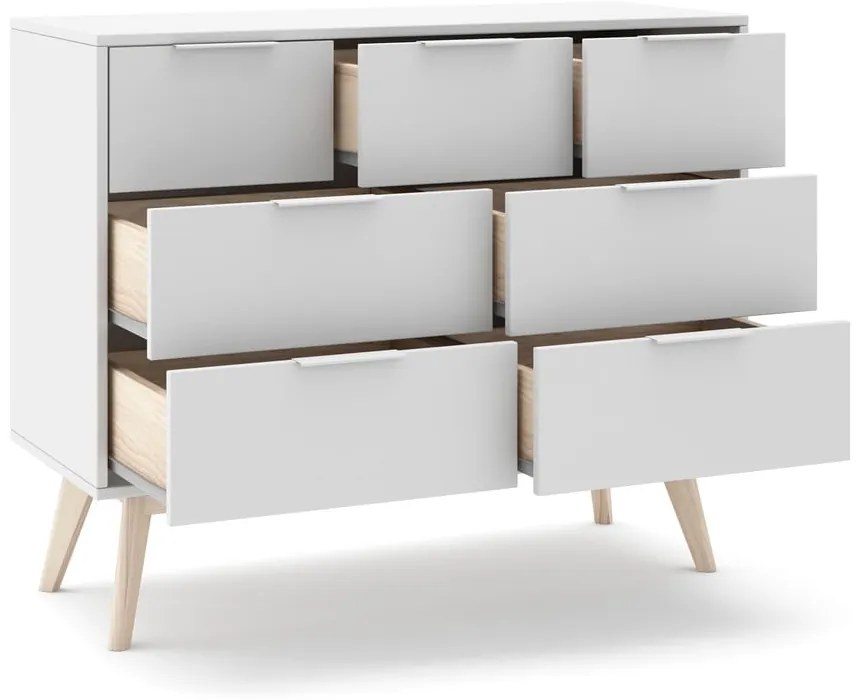 Cassettiera bassa bianca 120x83 cm Campus - Marckeric