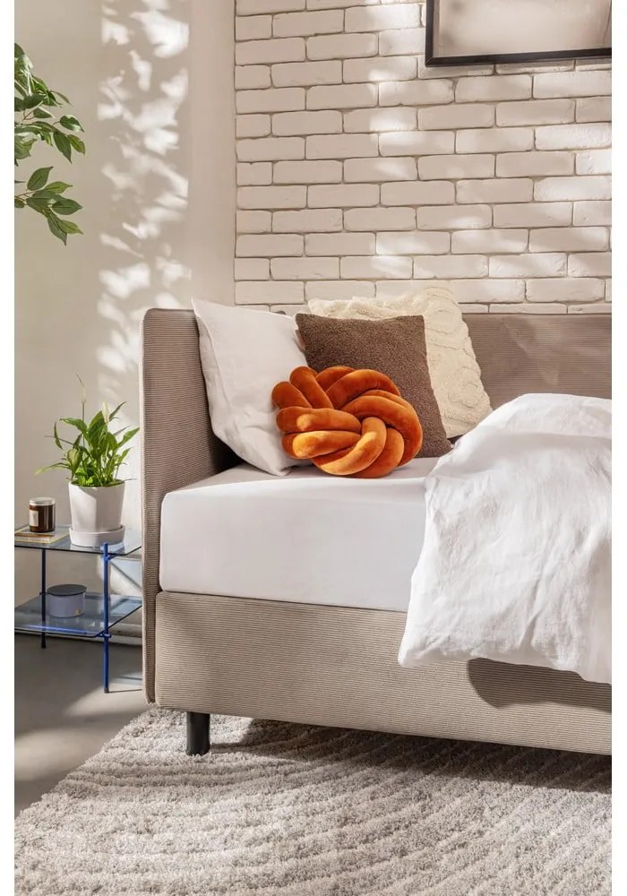 Letto singolo imbottito grigio tortora con contenitore con materasso incluso 90x200 cm Avela – Bonami Selection