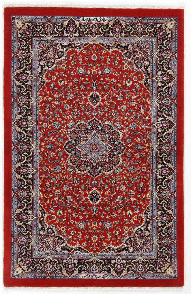Isfahan Tappeto 130 x 80 (Iran) Annodato A Mano