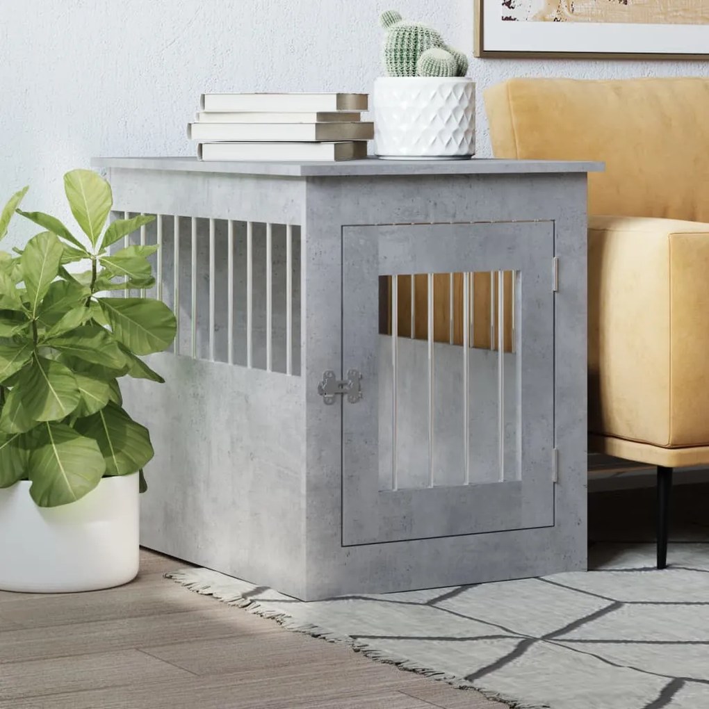 Gabbia Cani Arredamento Grigio Cemento 55x75x65cm Multistrato /