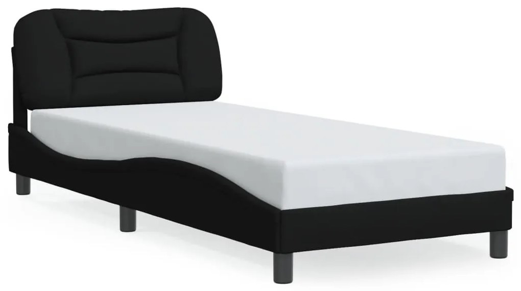 Giroletto Con Led Senza Materasso Nero 80x200 Cm Tessuto /