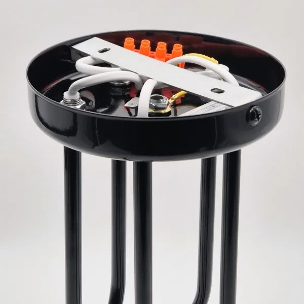 Lampadario a sospensione con supporto rigido PRIYA 5xE27/15W/230V nero