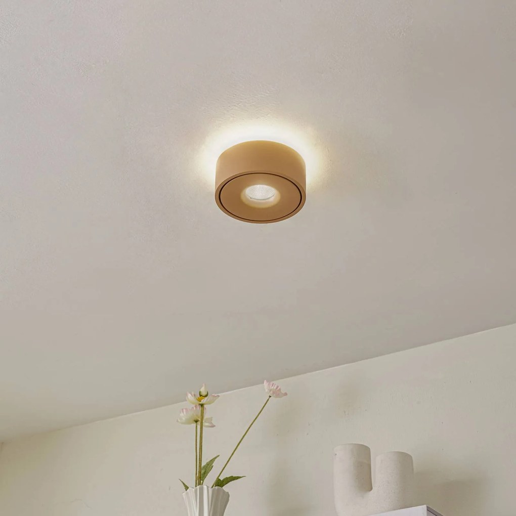 Arcchio plafoniera LED Rotari, marrone, up e down