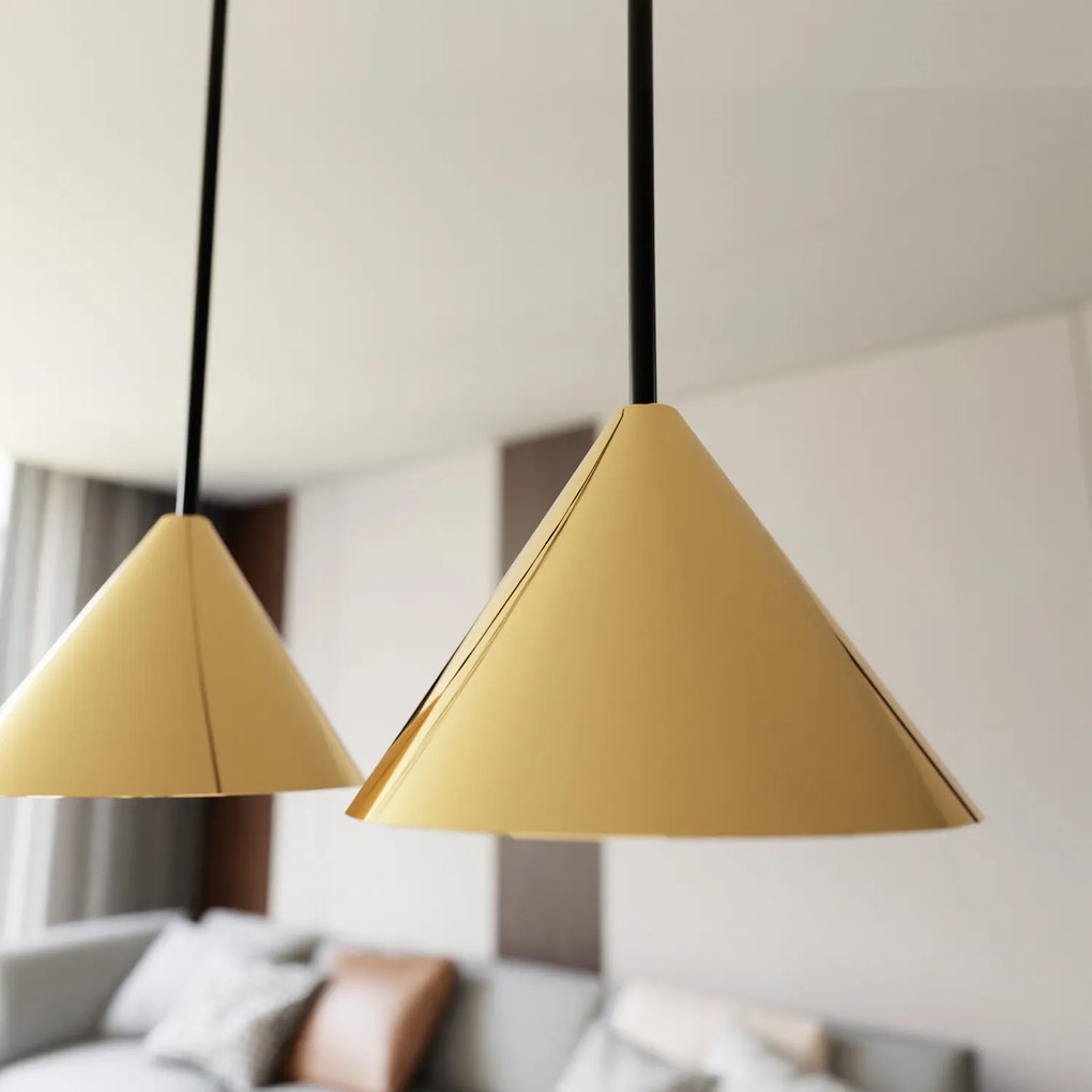 Sospensione Minimal Skadi 6 Luci In Acciaio Oro