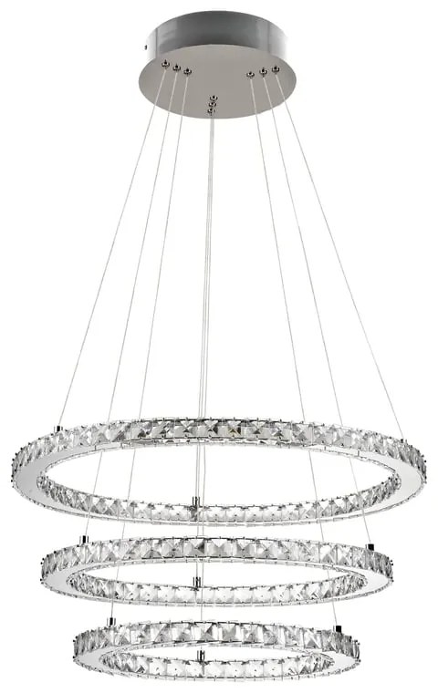 Lampadario LED neoclassico Shoshone grigio Ø61.5cm, luce calda 9510 lumen, INSPIRE