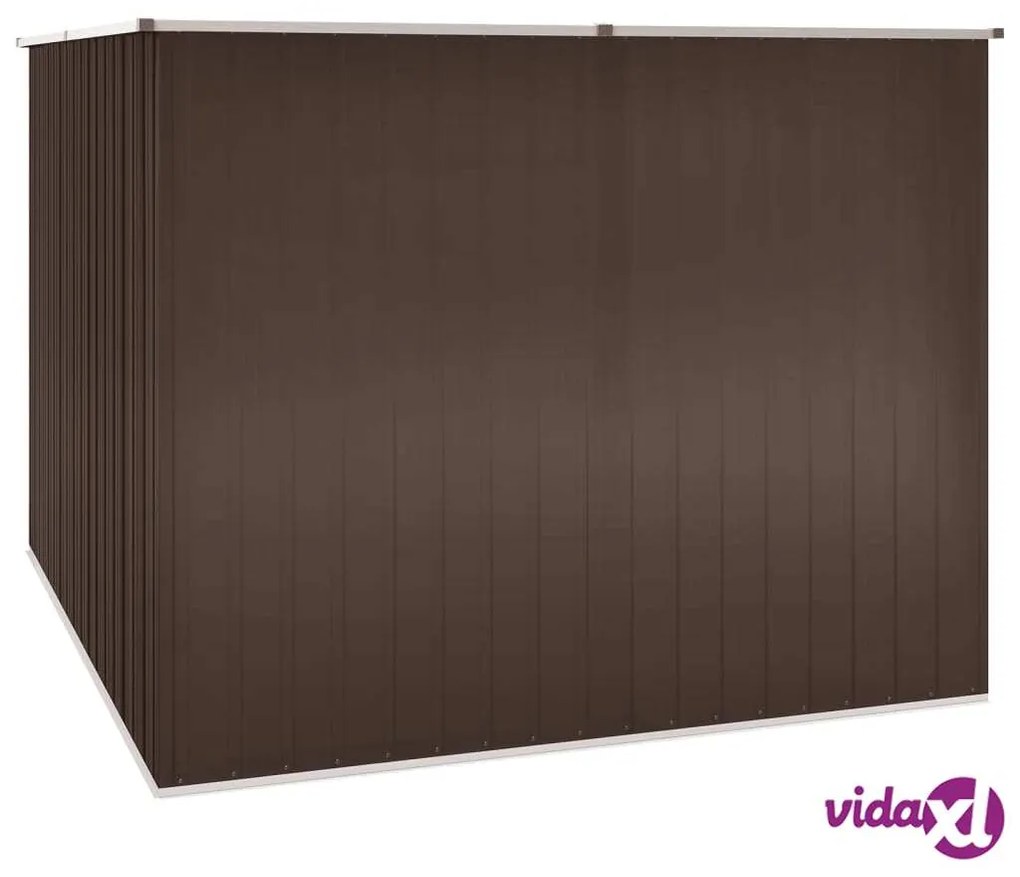 vidaXL Capanno da Giardino Marrone 195x198x159 cm in Acciaio Zincato