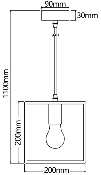 Aigostar - Lampadario sospeso in legno con cavo, 1xE27/60W/230V, pino