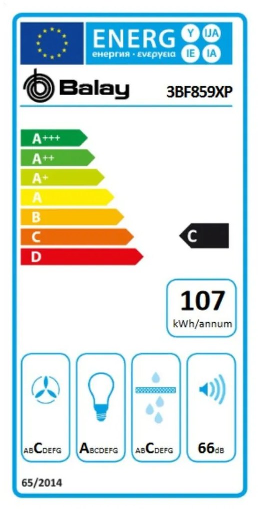 Cappa Classica Balay 3BF859XP 86 cm 790 m3/h 66 dB 277W Argentato Acciaio