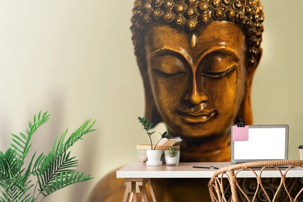 Carta da parati – Testa di Buddha in bronzo