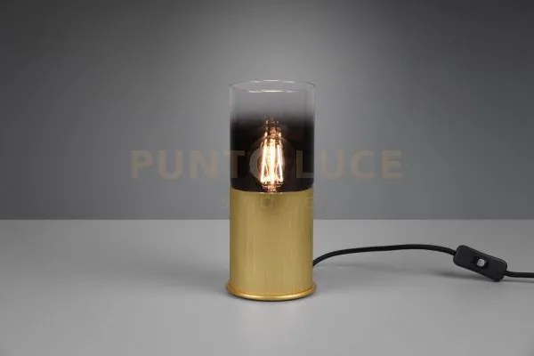 Lampada robin  vetro fumè e trasparente d.25,5cm cilindro metallo o...