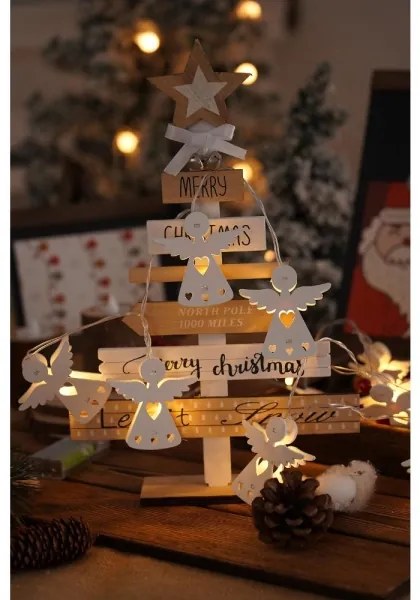 Retlux - Catena natalizia LED 10xLED/2xAA/bianco caldo 2m angioletti