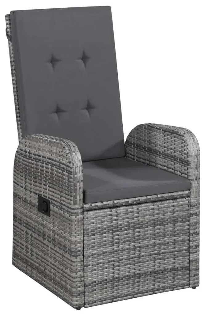 Set mobili da pranzo per giardino 5 pz grigio