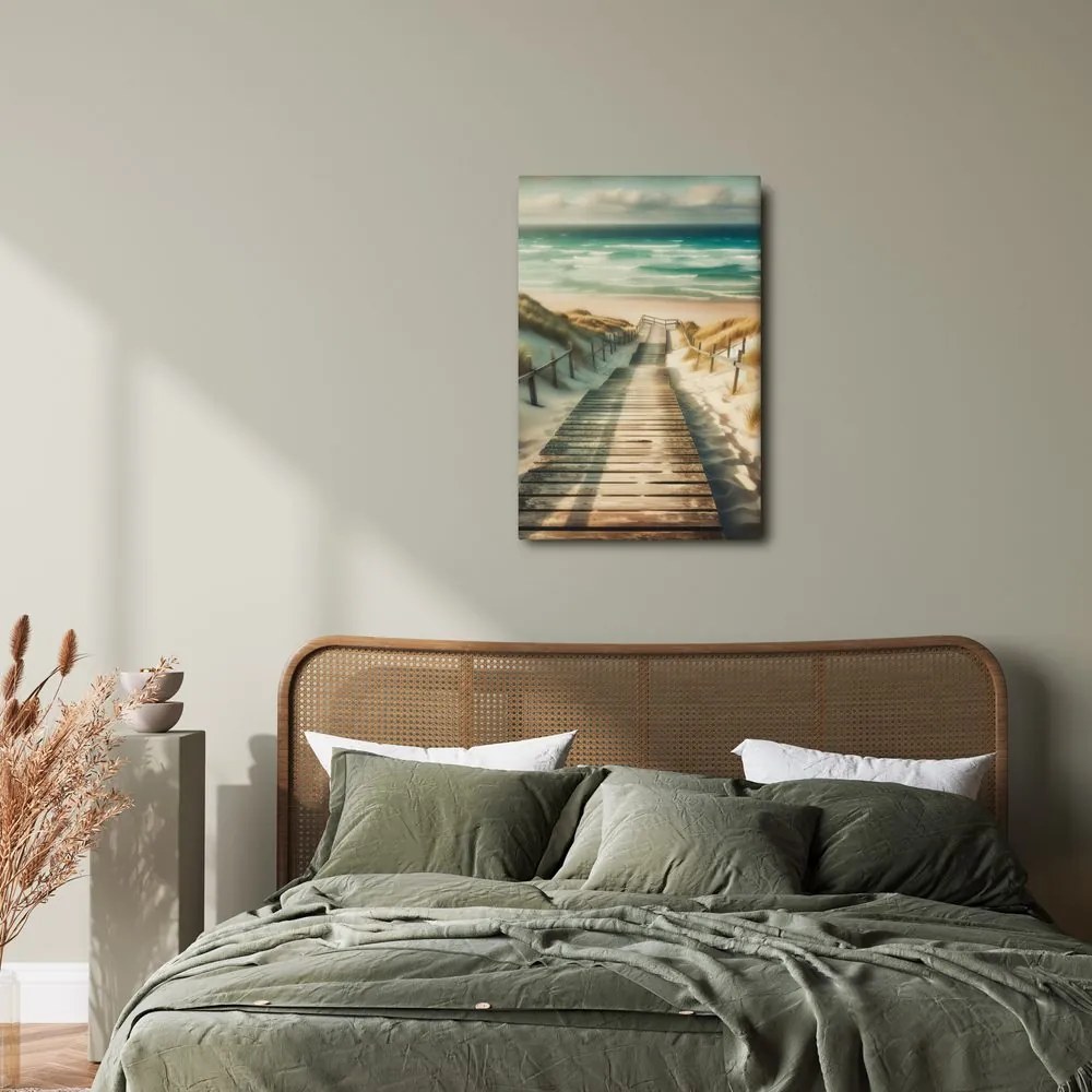 Quadro su tela – Sentiero attraverso le dune verso il mare