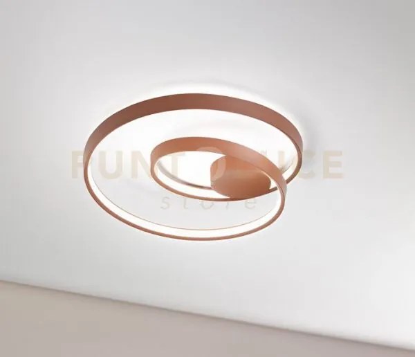 Plafoniera in metallo cannella opaco ritmo led 55w cct 3000k 4000k ...