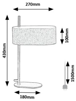 Rabalux 74241 - Lampada da tavolo NARMIN 1xE14/40W/230V