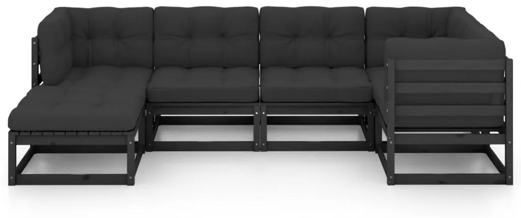 Set divani da giardino 6 pz con cuscini legno massello di pino