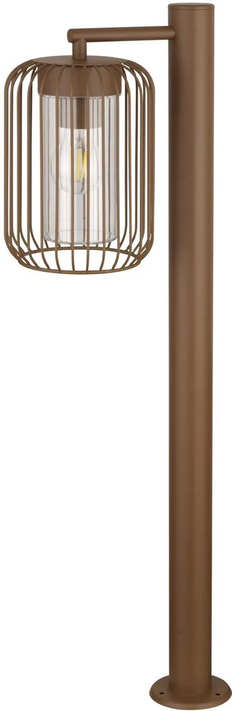 Paletto da Giardino Corten a Lanterna 80cm Base E27 IP54 - Serie NEXUS Colore Corten