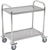 Carrello Portavivande da Cucina 2 Ripiani in Acciaio Inox 71x41x81 cm